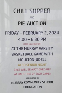 Chili Supper and Pie Auction Feb 2, 2024